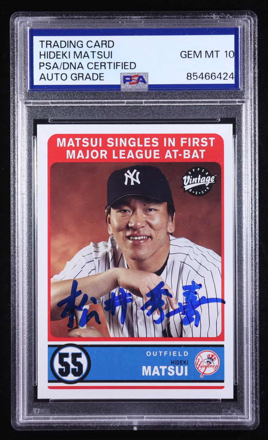 Hideki Matsui Signed 2003 Upper Deck Vintage #288 RC (PSA | Autograph Grade 10) at PristineAuction.com Hideki Matsui Signed 2003 Upper Deck Vintage #288 RC (PSA | Autograph Grade 10) at PristineAuction.com