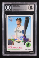 Julio Rodriguez Signed 2022 Topps Heritage #700 RC (BGS) at PristineAuction.com