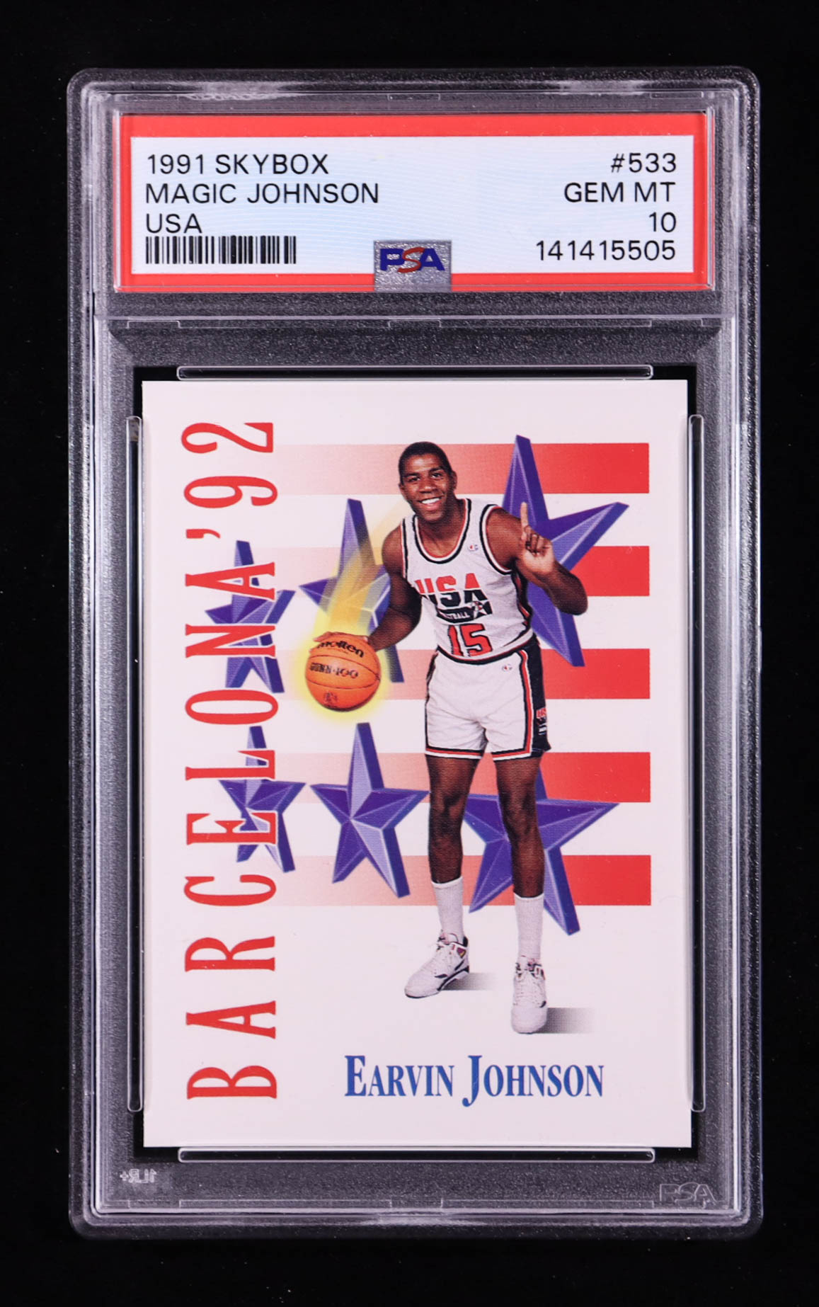 Magic Johnson 1991-92 SkyBox #533 USA (PSA 10) at PristineAuction.com Magic Johnson 1991-92 SkyBox #533 USA (PSA 10) at PristineAuction.com