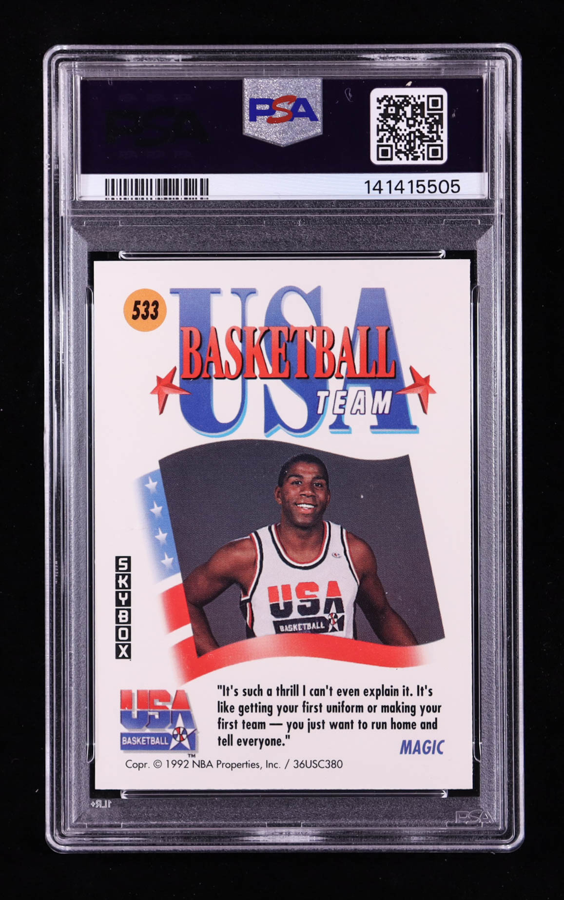 Magic Johnson 1991-92 SkyBox #533 USA (PSA 10) at PristineAuction.com Magic Johnson 1991-92 SkyBox #533 USA (PSA 10) at PristineAuction.com