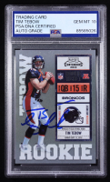 Tim Tebow 2010 Playoff Contenders #234A RC (PSA | Autograph Grade 10) at PristineAuction.com