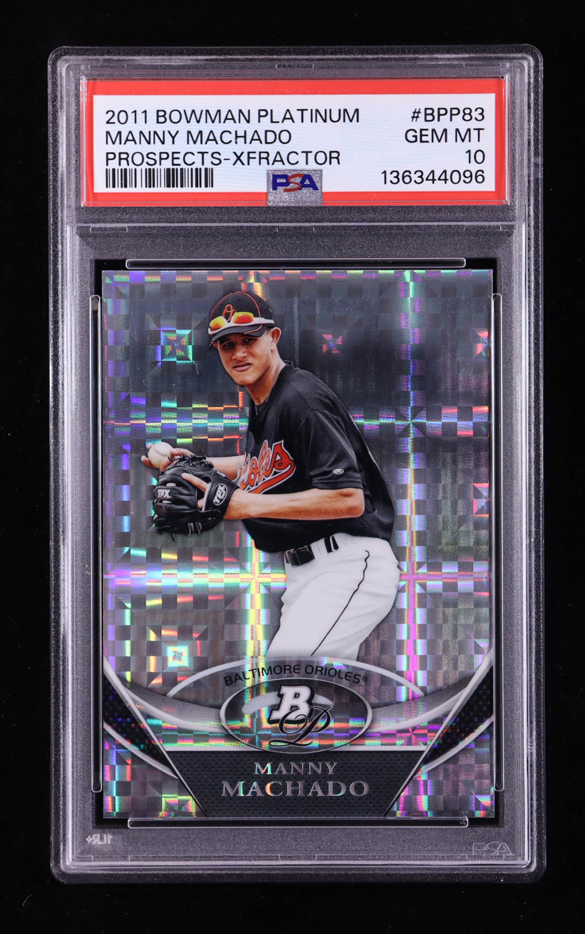 Manny Machado 2011 Bowman Platinum Prospects X-Fractors #BPP83 RC (PSA 10) at PristineAuction.com Manny Machado 2011 Bowman Platinum Prospects X-Fractors #BPP83 RC (PSA 10) at PristineAuction.com