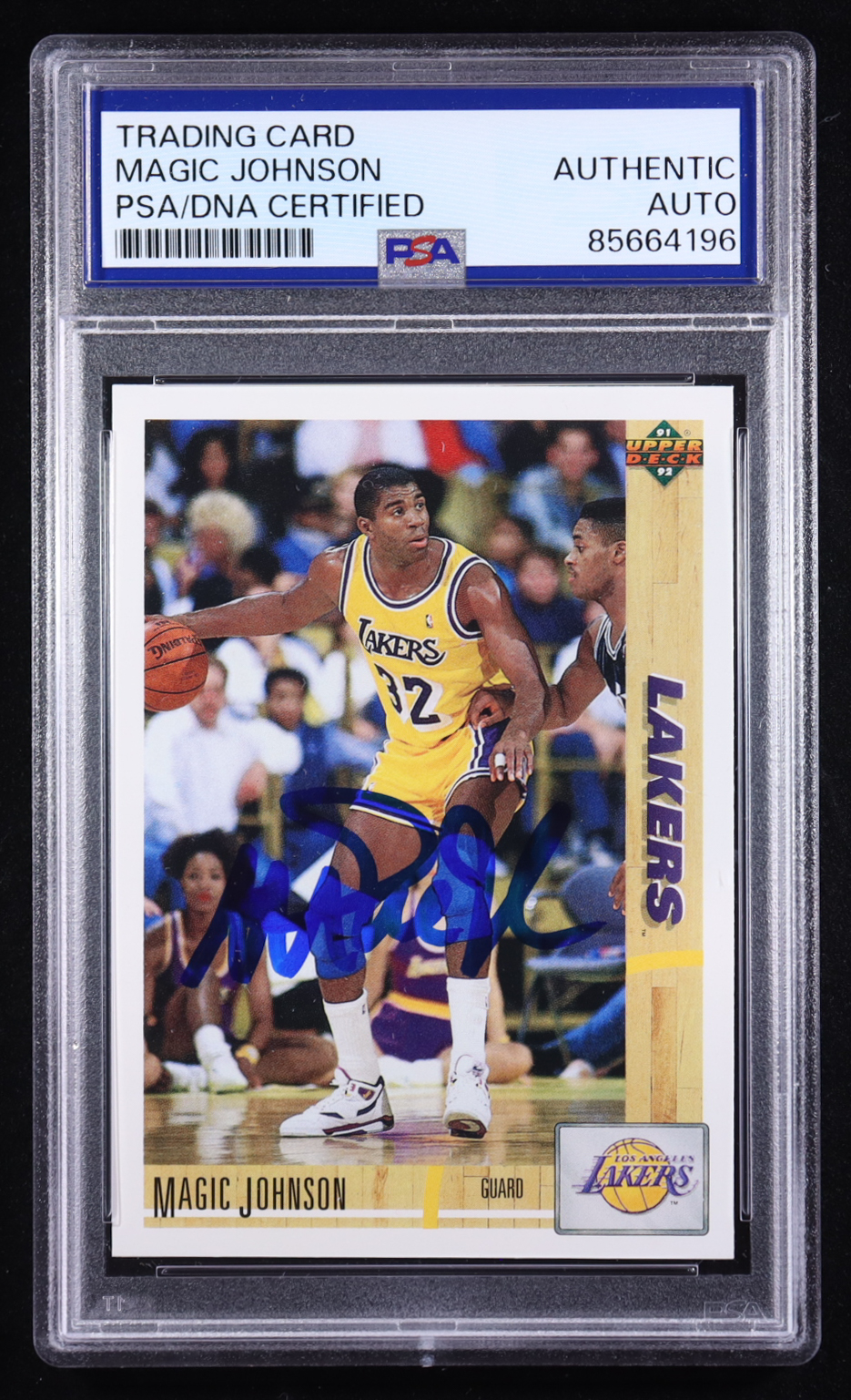 Magic Johnson Signed 1991-92 Upper Deck #45 (PSA) at PristineAuction.com Magic Johnson Signed 1991-92 Upper Deck #45 (PSA) at PristineAuction.com