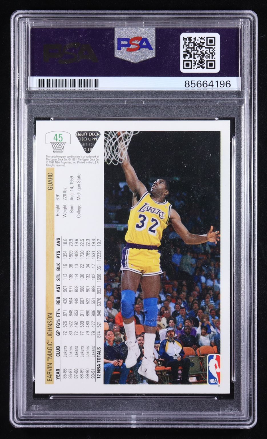 Magic Johnson Signed 1991-92 Upper Deck #45 (PSA) at PristineAuction.com Magic Johnson Signed 1991-92 Upper Deck #45 (PSA) at PristineAuction.com