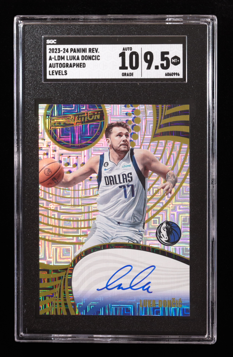 Luka Doncic 2023-24 Panini Revolution Levels Autographed #A-LDM (SGC 9.5 | Autograph Graded SGC 10) at PristineAuction.com Luka Doncic 2023-24 Panini Revolution Levels Autographed #A-LDM (SGC 9.5 | Autograph Graded SGC 10) at PristineAuction.com