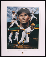 Roberto Clemente LE Pirates Custom Matted Art Print with Pirates Pin by Angelo Marino (JSA) at PristineAuction.com