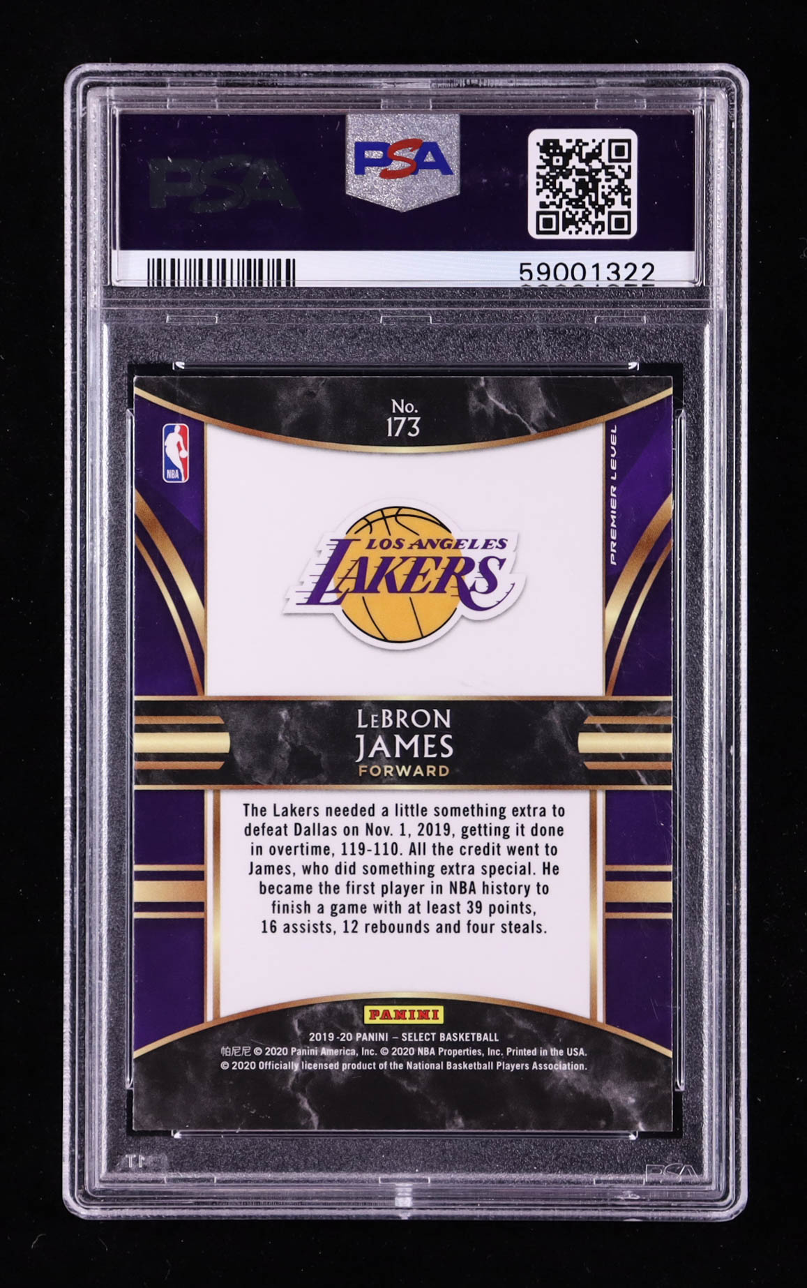 LeBron James 2019-20 Select #173 (PSA 9) at PristineAuction.com LeBron James 2019-20 Select #173 (PSA 9) at PristineAuction.com