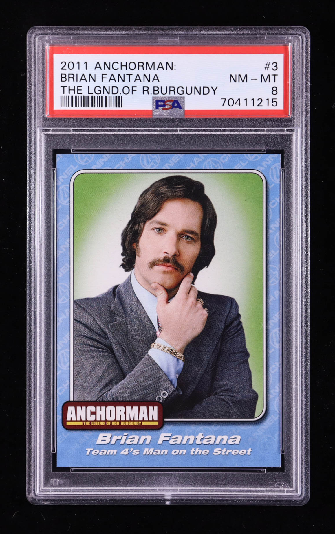 Brian Fantana 2011 Dreamworks Anchorman The Legend of Ron Burgundy #3 (PSA 8) at PristineAuction.com Brian Fantana 2011 Dreamworks Anchorman The Legend of Ron Burgundy #3 (PSA 8) at PristineAuction.com