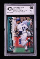 Ichiro Suzuki 2001 Upper Deck Collectibles Ichiro Tribute to 51 #I15 (BCCG 10) at PristineAuction.com