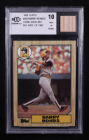 Barry Bonds 1987 Topps #320 RC With Game Used Bat Relic #0351/1987 (BCCG 10) at PristineAuction.com