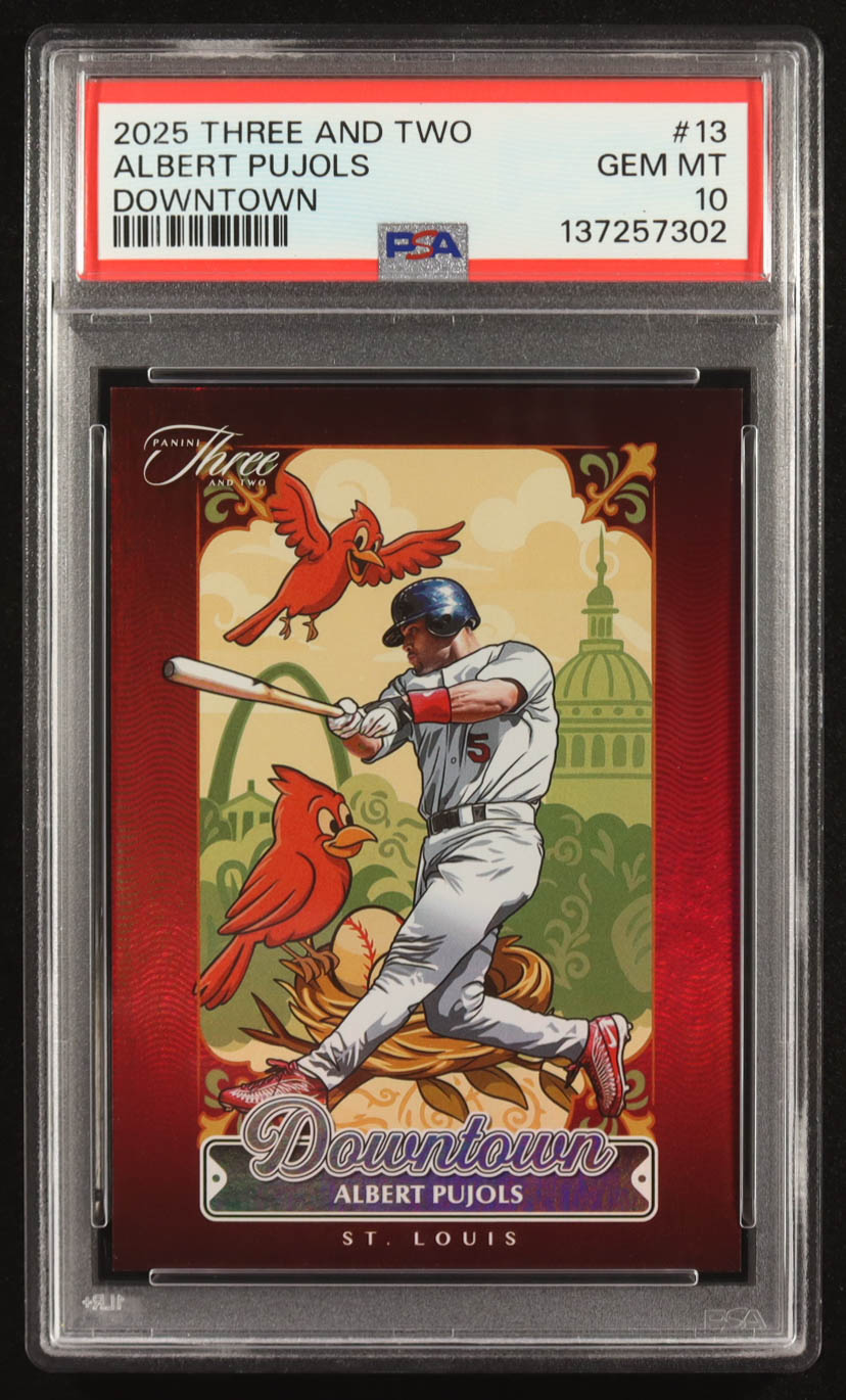 Albert Pujols 2025 Panini Three and Two Downtown #13 (PSA 10) at PristineAuction.com Albert Pujols 2025 Panini Three and Two Downtown #13 (PSA 10) at PristineAuction.com