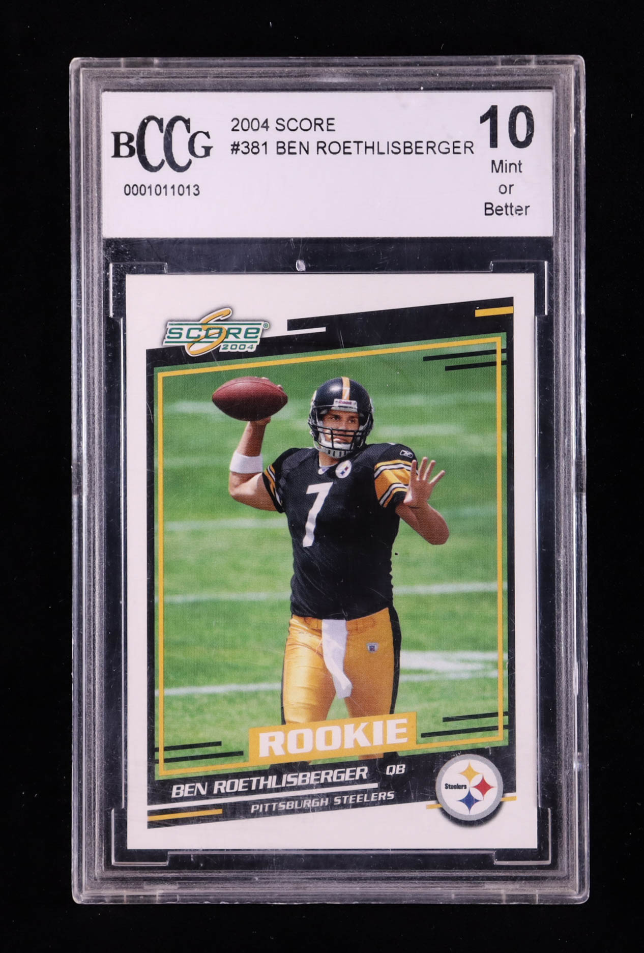 Ben Roethlisberger 2004 Score #381 RC (BCCG 10) at PristineAuction.com Ben Roethlisberger 2004 Score #381 RC (BCCG 10) at PristineAuction.com
