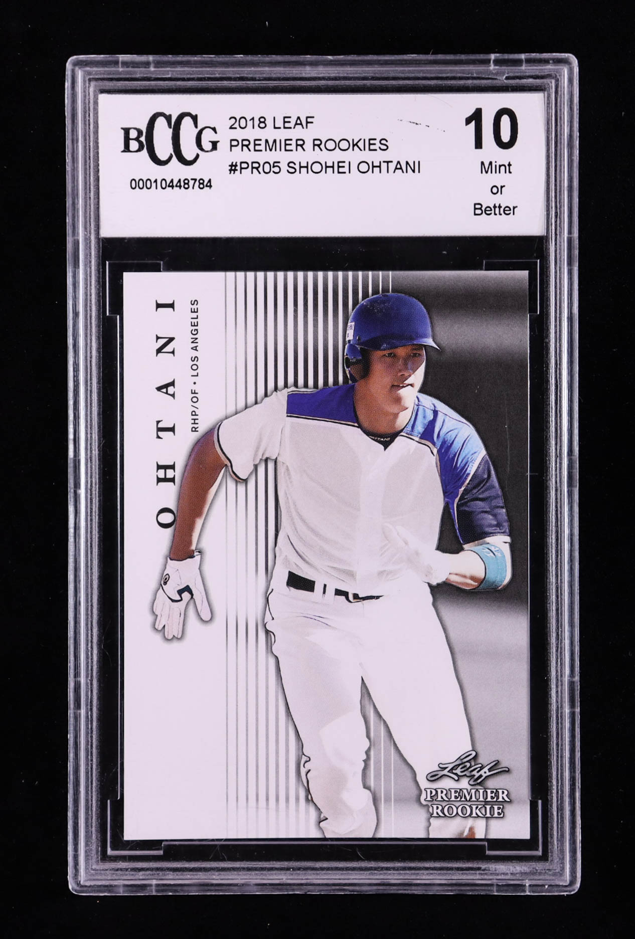 Shohei Ohtani 2018 Leaf Premier Rookies #PR05 RC (BCCG 10) at PristineAuction.com Shohei Ohtani 2018 Leaf Premier Rookies #PR05 RC (BCCG 10) at PristineAuction.com