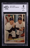 Mickey Mantle / Yogi Berra 1957 Topps Yankees Power Hitters #407 (BCCG 8) at PristineAuction.com