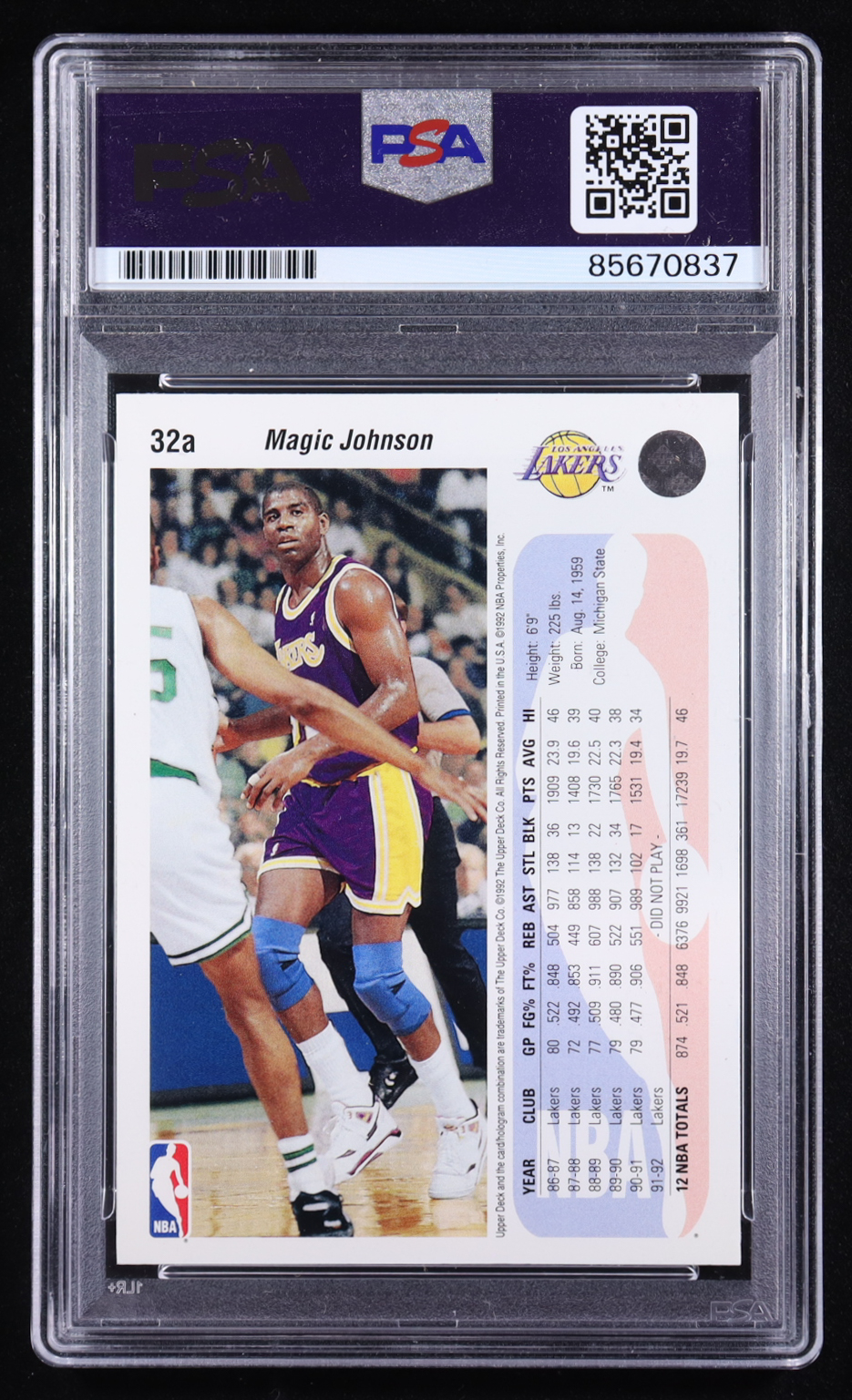 Magic Johnson Signed 1992-93 Upper Deck #32A SP (PSA) at PristineAuction.com Magic Johnson Signed 1992-93 Upper Deck #32A SP (PSA) at PristineAuction.com
