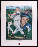 Red Williams LE Red Sox Custom Matted Art Print with Pirates Pin by Angelo Marino (JSA) at PristineAuction.com