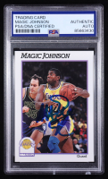 Magic Johnson Signed 1991-92 Hoops #101 (PSA) at PristineAuction.com