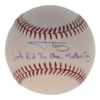 Jonah Tong Signed OML Baseball with Full Name Inscription (MLB) at PristineAuction.com
