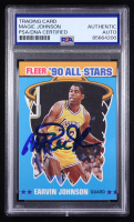 Magic Johnson Signed 1990-91 Fleer All-Stars #4 (PSA) at PristineAuction.com