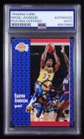 Magic Johnson Signed 1991-92 Fleer #100 (PSA) at PristineAuction.com