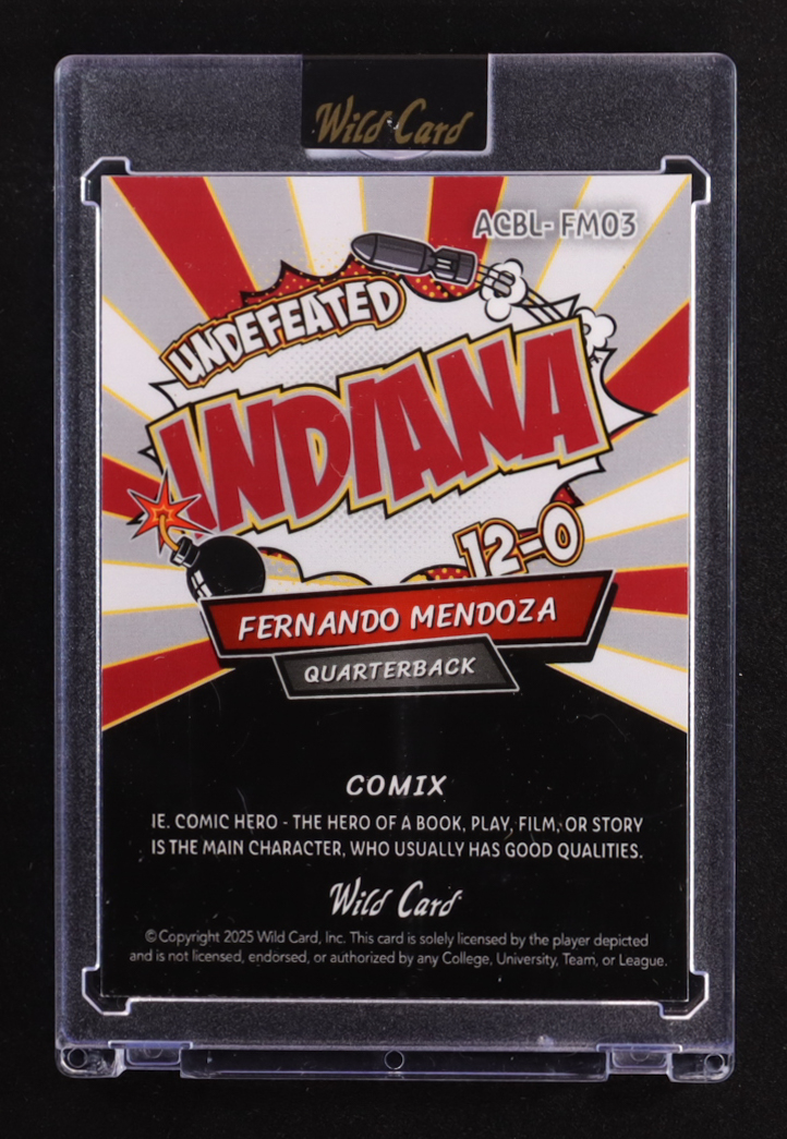 Fernando Mendoza 2025 Wild Card Comix Undefeated #ACBL-FM03 RC #2/2 at PristineAuction.com Fernando Mendoza 2025 Wild Card Comix Undefeated #ACBL-FM03 RC #2/2 at PristineAuction.com