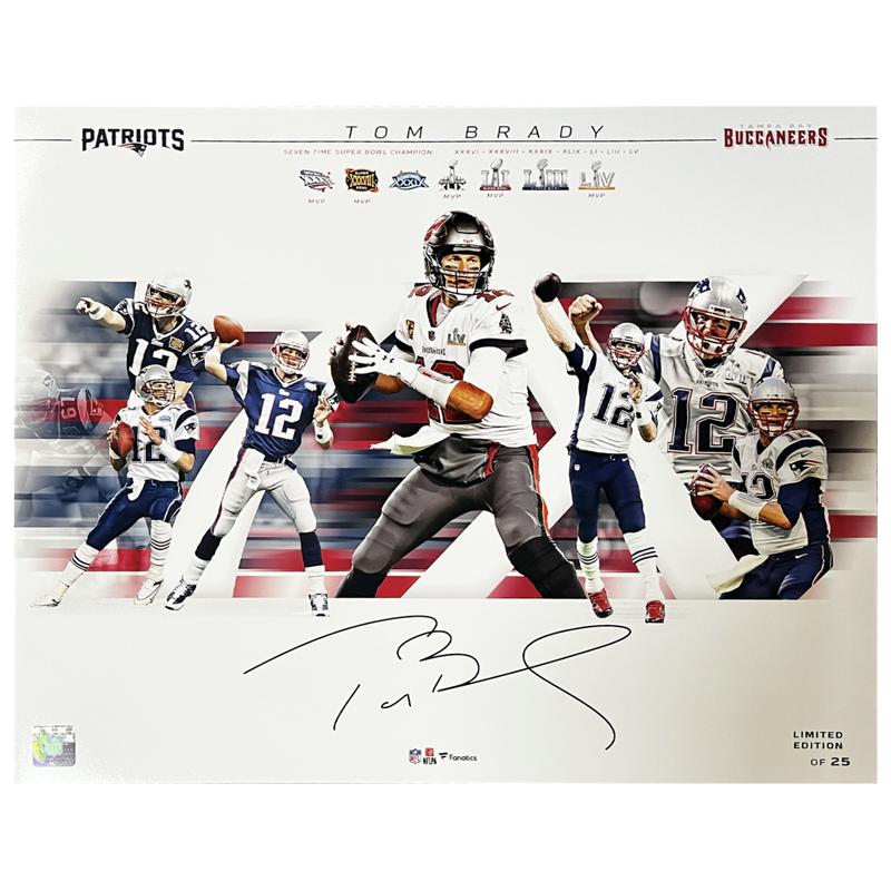 Tom Brady LE Buccaneers / Patriots "7x Champ" 16x20 Commemorative Photo at PristineAuction.com Tom Brady LE Buccaneers / Patriots "7x Champ" 16x20 Commemorative Photo at PristineAuction.com