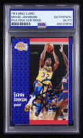 Magic Johnson Signed 1991-92 Fleer #100 (PSA) at PristineAuction.com
