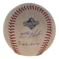 Enrique "Kike" Hernandez Signed 2025 World Series Logo Baseball Inscribed "Triple Champ" (MLB) at PristineAuction.com