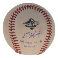 Enrique "Kike" Hernandez Signed 2025 World Series Logo Baseball Inscribed "Apologize to Nobody" (MLB) at PristineAuction.com