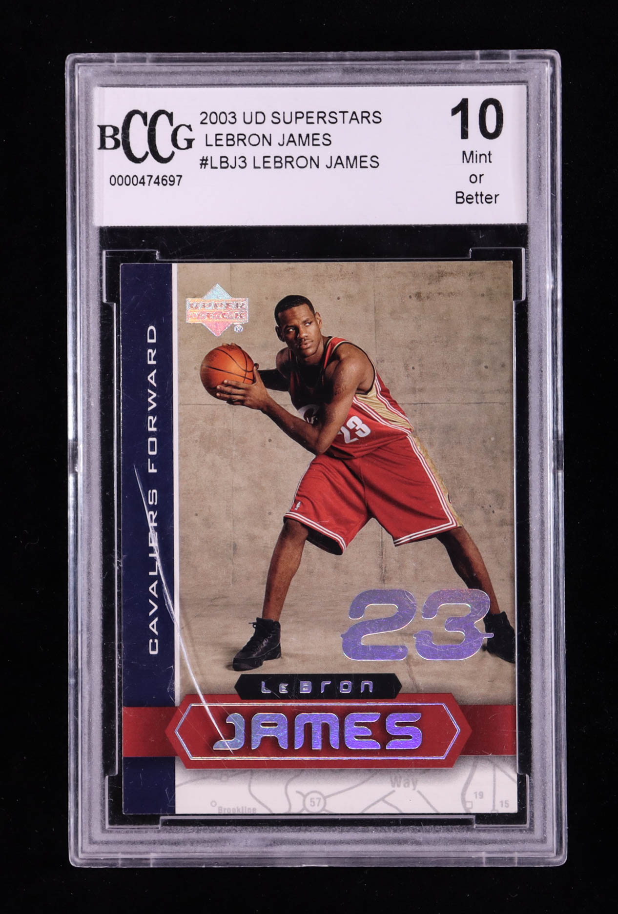 LeBron James 2003 Upper Deck Superstars LeBron James #LBJ3 RC (BCCG 10) at PristineAuction.com LeBron James 2003 Upper Deck Superstars LeBron James #LBJ3 RC (BCCG 10) at PristineAuction.com
