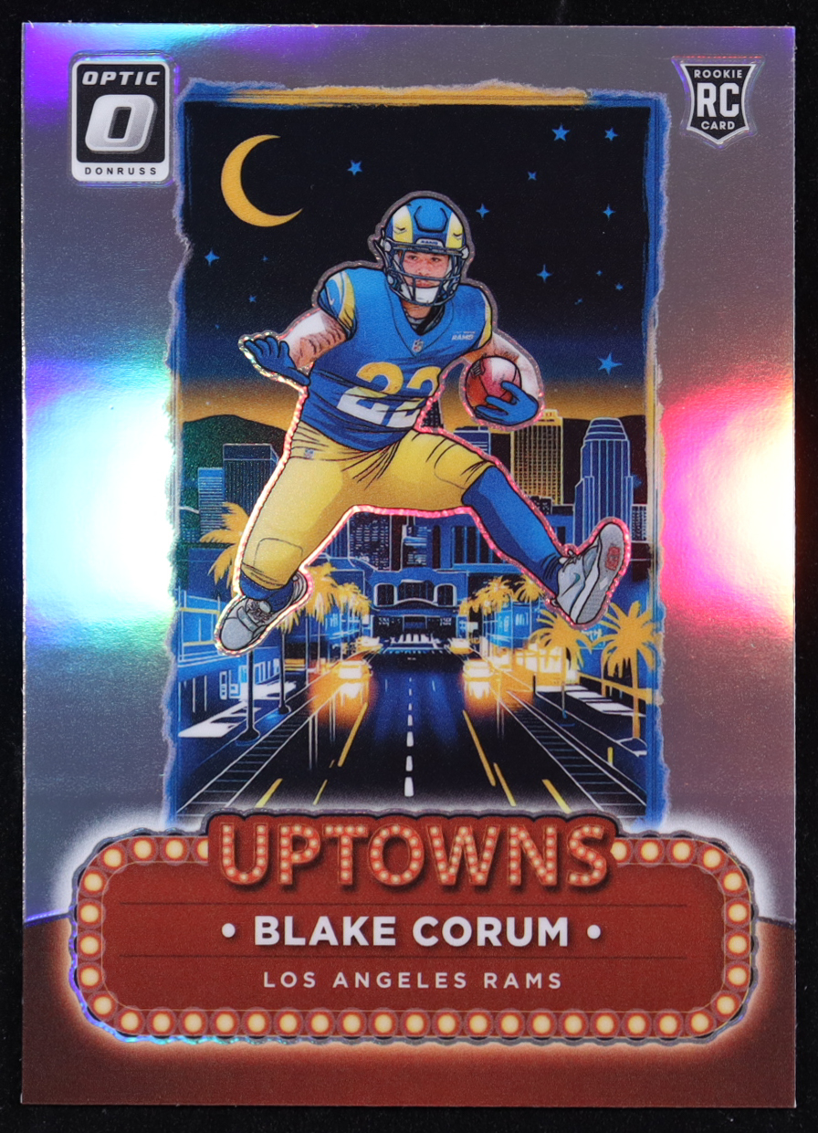 Blake Corum 2024 Donruss Optic Uptowns #14 RC at PristineAuction.com Blake Corum 2024 Donruss Optic Uptowns #14 RC at PristineAuction.com