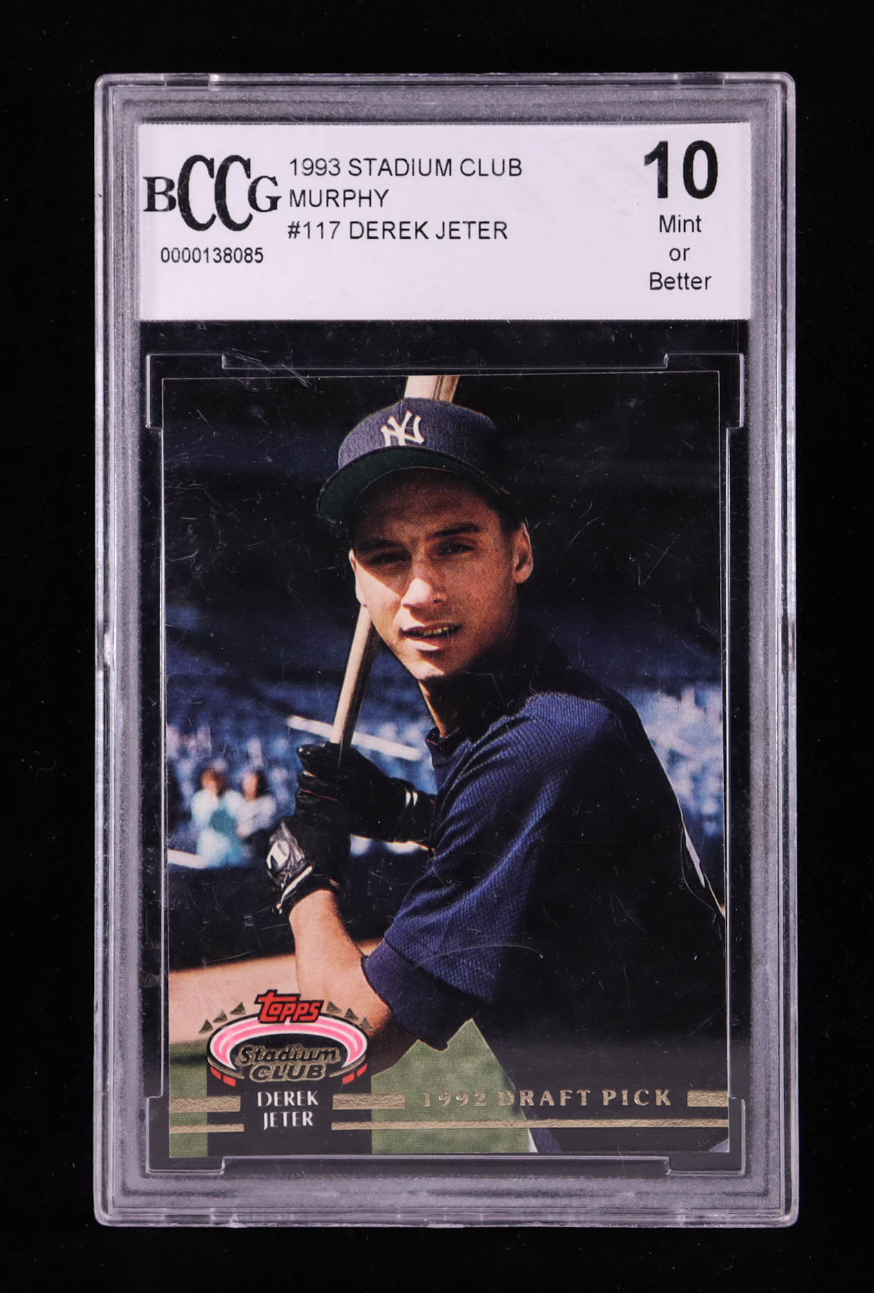 Derek Jeter 1993 Stadium Club Murphy #117 RC (BCCG 10) at PristineAuction.com Derek Jeter 1993 Stadium Club Murphy #117 RC (BCCG 10) at PristineAuction.com