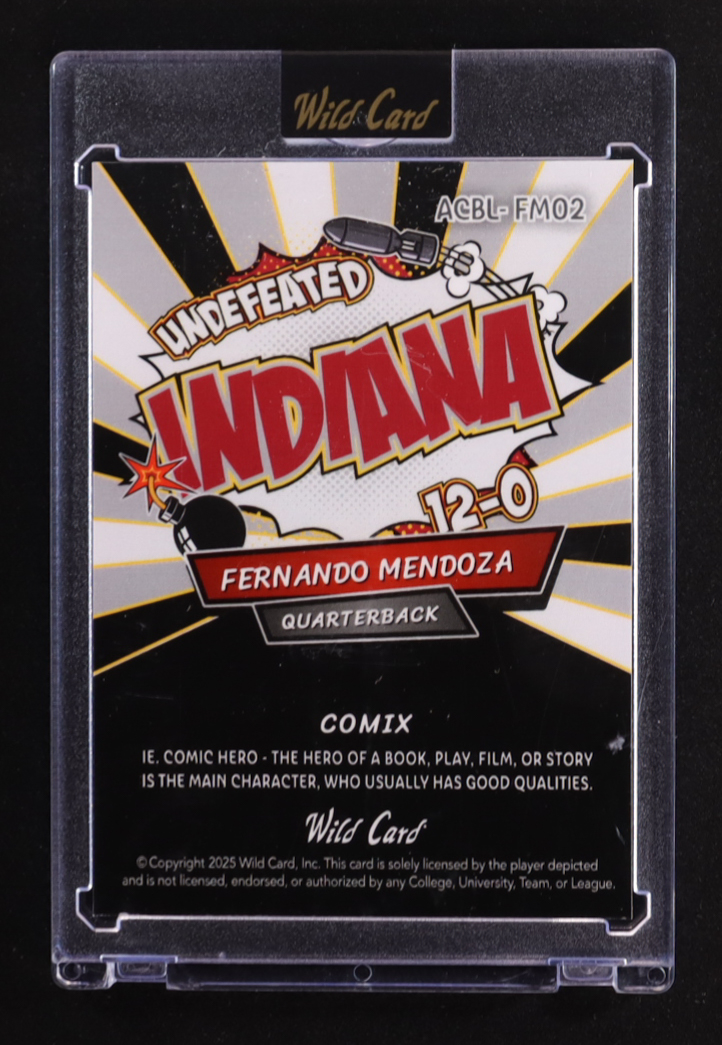 Fernando Mendoza 2025 Wild Card Comix Undefeated #ACBL-FM02 RC #4/5 at PristineAuction.com Fernando Mendoza 2025 Wild Card Comix Undefeated #ACBL-FM02 RC #4/5 at PristineAuction.com
