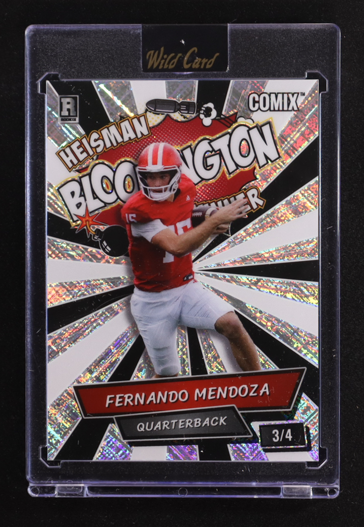Fernando Mendoza 2025 Wild Card Comix Heisman Bloomington Winner #ACBL-FM08 RC #3/4 at PristineAuction.com Fernando Mendoza 2025 Wild Card Comix Heisman Bloomington Winner #ACBL-FM08 RC #3/4 at PristineAuction.com