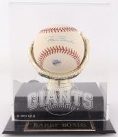 Barry Bonds Signed OML Baseball With Glove Display Case (TriStar & Bonds) at PristineAuction.com