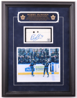 Bobby McMann Signed Maple Leafs Custom Framed Game-Used Board Piece Display with Photo (TS Sports Memorabilia) at PristineAuction.com