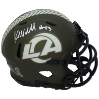Kyren Williams Signed Rams Salute to Service Alternate Speed Mini Helmet (Beckett) at PristineAuction.com
