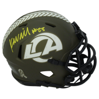 Kyren Williams Signed Rams Salute to Service Alternate Speed Mini Helmet (Beckett) at PristineAuction.com
