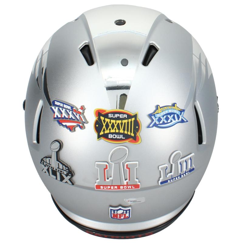 Tom Brady Signed Patriots Full-Size Authentic On-Field Custom ECC Painted Two Color Chrome Speed Helmet (Fanatics) at PristineAuction.com Tom Brady Signed Patriots Full-Size Authentic On-Field Custom ECC Painted Two Color Chrome Speed Helmet (Fanatics) at PristineAuction.com