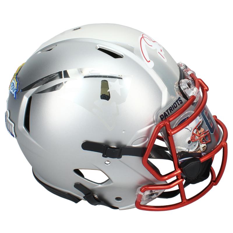 Tom Brady Signed Patriots Full-Size Authentic On-Field Custom ECC Painted Two Color Chrome Speed Helmet (Fanatics) at PristineAuction.com Tom Brady Signed Patriots Full-Size Authentic On-Field Custom ECC Painted Two Color Chrome Speed Helmet (Fanatics) at PristineAuction.com