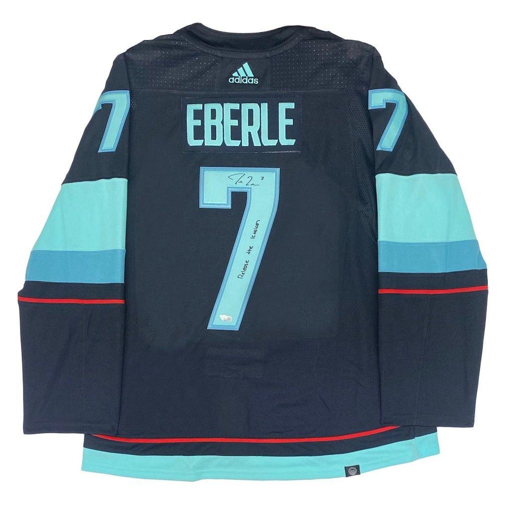 Jordan Eberle Signed Kraken Adidas Jersey Inscribed "Release The Kraken" (Fanatics) at PristineAuction.com Jordan Eberle Signed Kraken Adidas Jersey Inscribed "Release The Kraken" (Fanatics) at PristineAuction.com