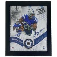 Jonathan Taylor LE Colts Custom Framed Photo Display with Game-Used Football Piece (Fanatics) at PristineAuction.com