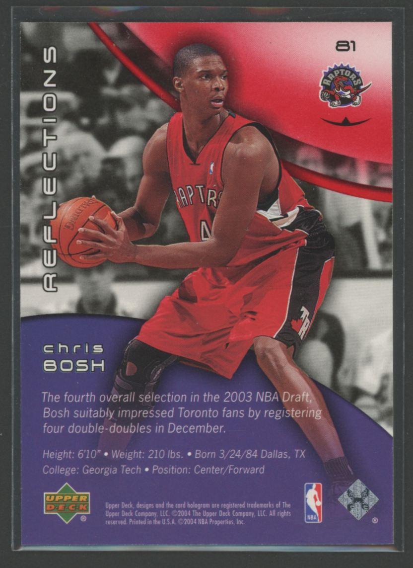 Chris Bosh 2003-04 Upper Deck Triple Dimensions Reflections Ruby #81 RC #471/500 at PristineAuction.com Chris Bosh 2003-04 Upper Deck Triple Dimensions Reflections Ruby #81 RC #471/500 at PristineAuction.com