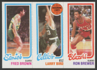 228 Fred Brown / 31 Larry Bird TL / 198 Ron Brewer 1980-81 Topps #165 at PristineAuction.com