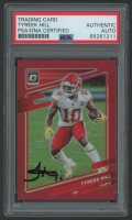 Tyreek Hill Signed 2021 Donruss Optic Red Prizm #32 #4/99 (PSA) at PristineAuction.com