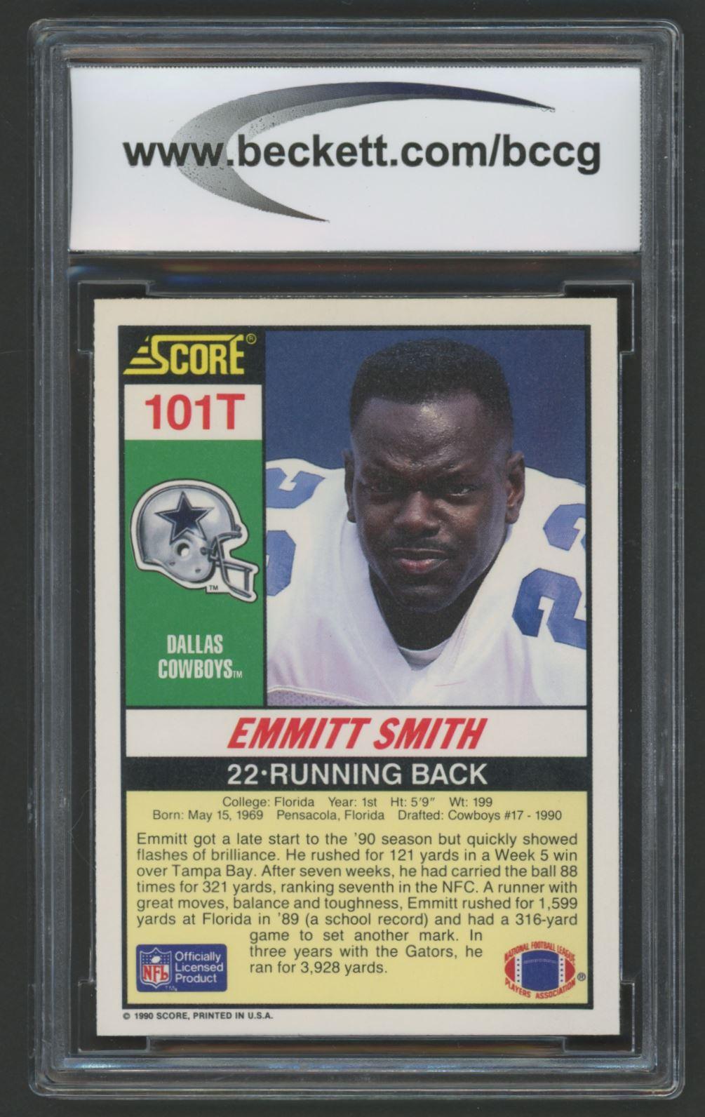 Emmitt Smith 1990 Score Supplemental #101T RC (BCCG 9) at PristineAuction.com Emmitt Smith 1990 Score Supplemental #101T RC (BCCG 9) at PristineAuction.com