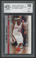 LeBron James 2003-04 Upper Deck Phenomenal Beginning LeBron James #14 RC (BCCG 10) at PristineAuction.com
