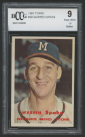 Warren Spahn 1957 Topps #90 (BCCG 9) at PristineAuction.com