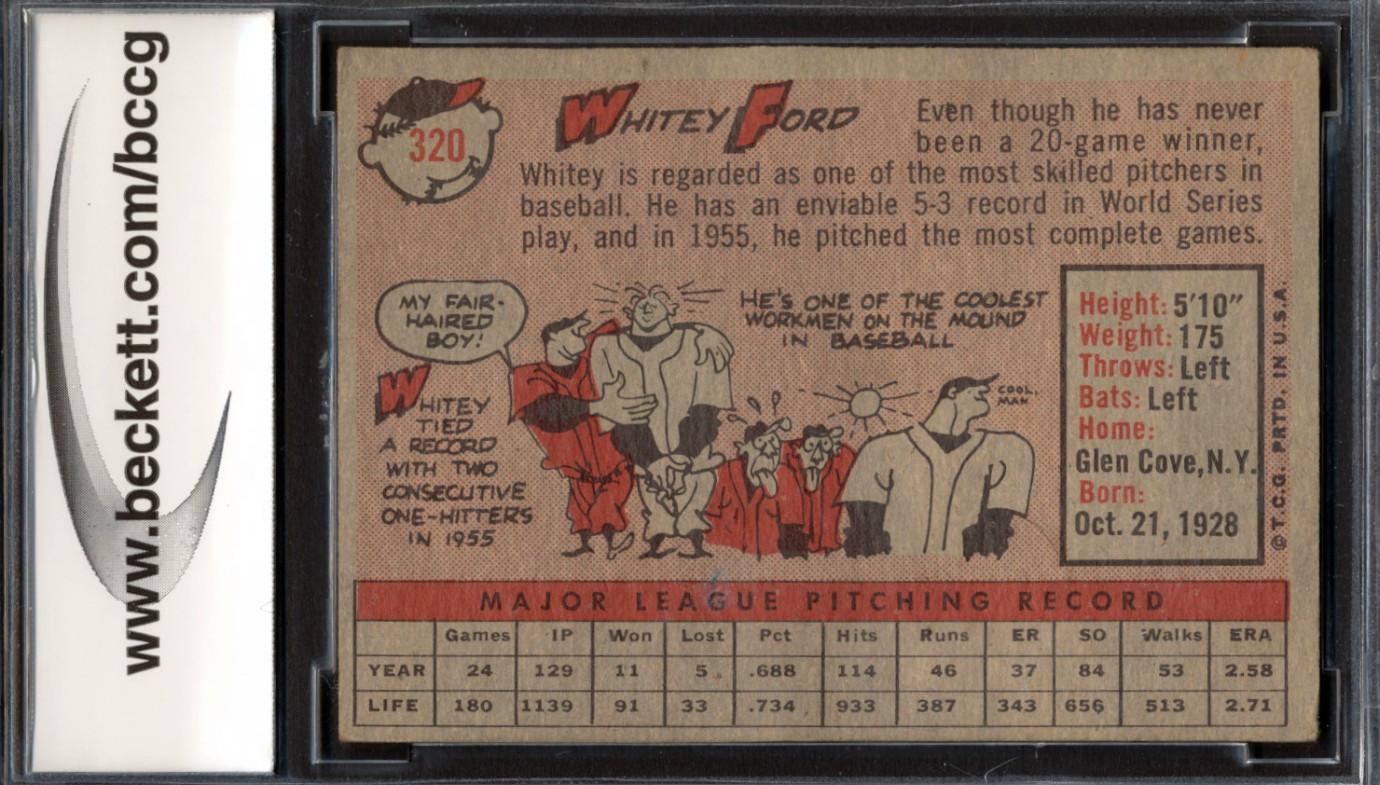 Whitey Ford 1958 Topps #320 (BCCG 7) at PristineAuction.com Whitey Ford 1958 Topps #320 (BCCG 7) at PristineAuction.com