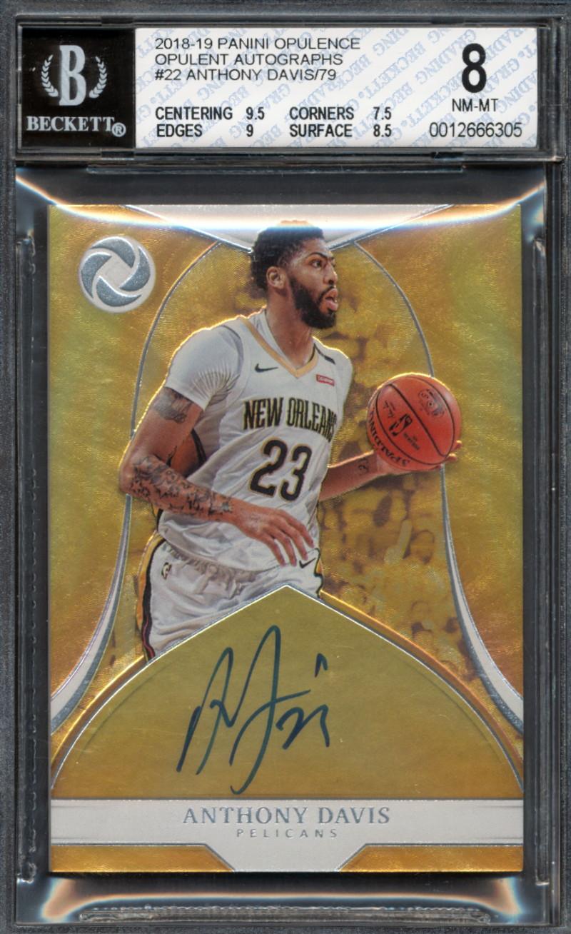 Anthony Davis 2018-19 Panini Opulence Opulent Autographs #22 #51/79 (BGS 8 | Autograph Graded 10) at PristineAuction.com Anthony Davis 2018-19 Panini Opulence Opulent Autographs #22 #51/79 (BGS 8 | Autograph Graded 10) at PristineAuction.com